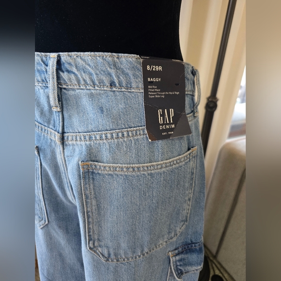 GAP - BAGGY- Women's Blue Wide-Leg Jeans- SIZE 8/29R NWT - Picture 2 of 5